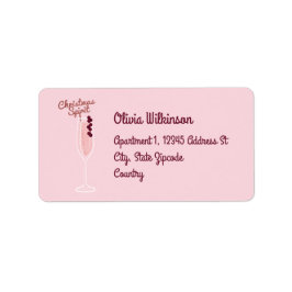 Etiqueta Natal cor-de-rosa