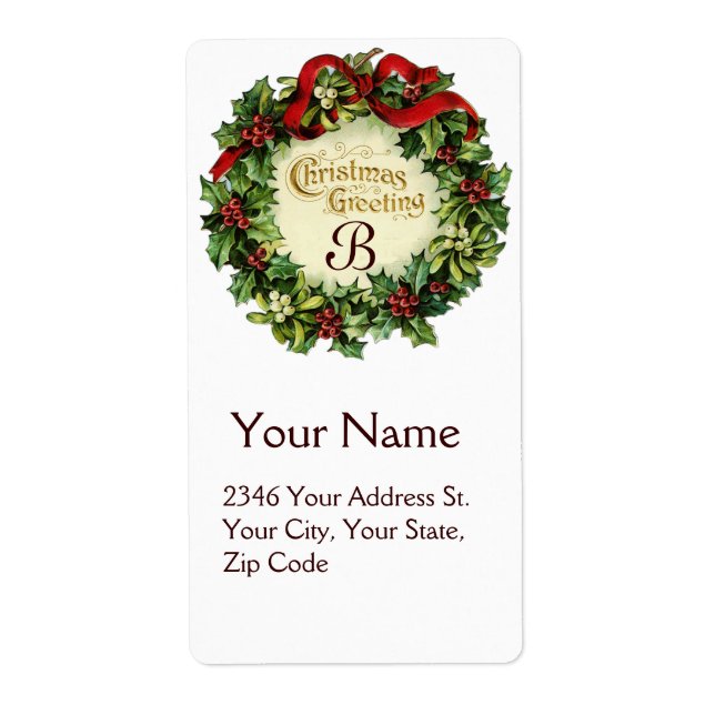 ETIQUETA NATAL CRUZADO COM MISTETOS E HOLLY BERRIES (Frente)