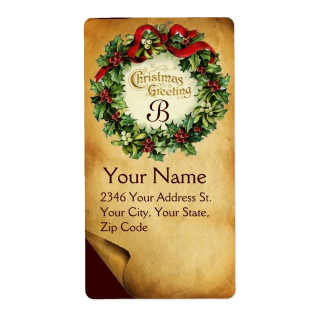 ETIQUETA NATAL CRUZADO COM MISTETOS E HOLLY BERRIES (Frente)