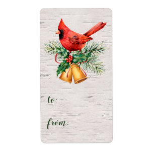 Etiqueta Natal Da Companhia Cardinal Para De