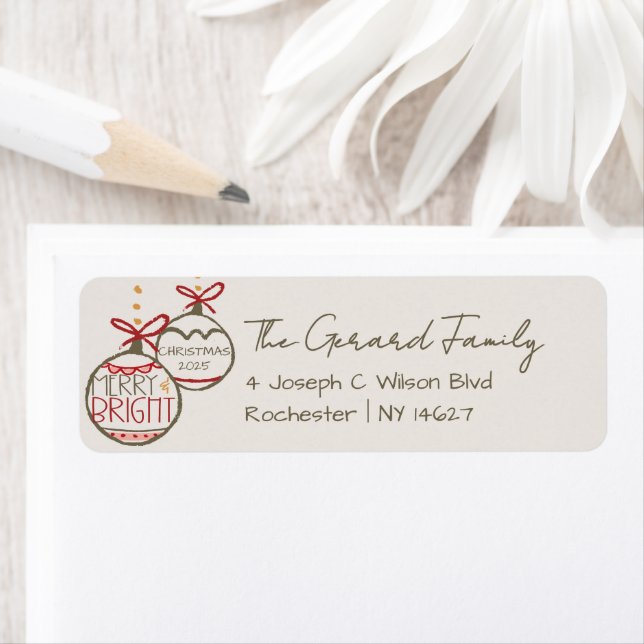 Etiqueta Natal Da Família De Fotos 2025 Xmas (Insitu)