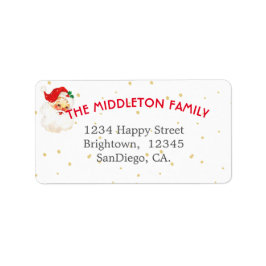 Etiqueta Natal da Família Jolly Santa Claus