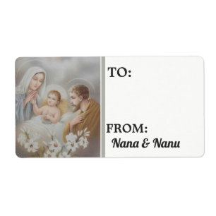 Etiqueta Natal da natividade personalizado