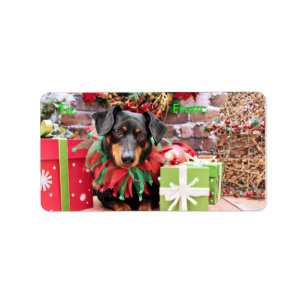 Etiqueta Natal - Dachshund - curtidor