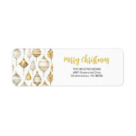 Etiqueta Natal das Ornações de Vintagem de Prata Dourada