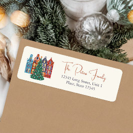 Etiqueta Natal de Amsterdã, com mão desenhada