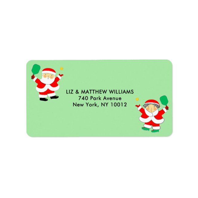 Etiqueta Natal de Pickleball (Frente)