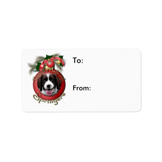 Etiqueta Natal - Deck the Halls Springer Spaniel Baxter (Frente)