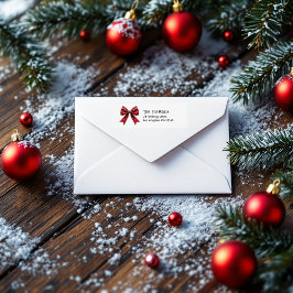 Etiqueta Natal do Arco Vermelho Festivo