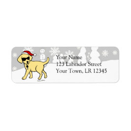 Etiqueta Natal do Cartoon legal Yellow Lab