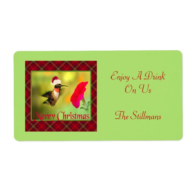 Etiqueta Natal do Hummingbird (Frente)