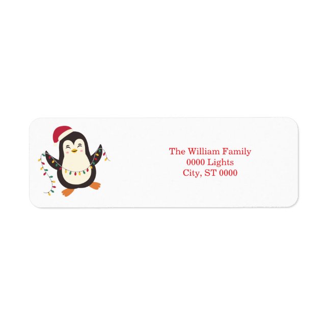 Etiqueta Natal do Pinguim  (Frente)