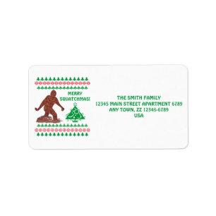 Etiqueta Natal engraçado de passeio de Z Bigfoot Sasquatch