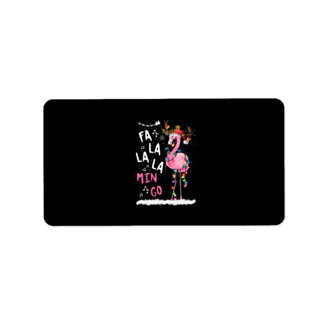 Etiqueta Natal - Fa-La-La-Mingo Flamingo Com Natal (Frente)