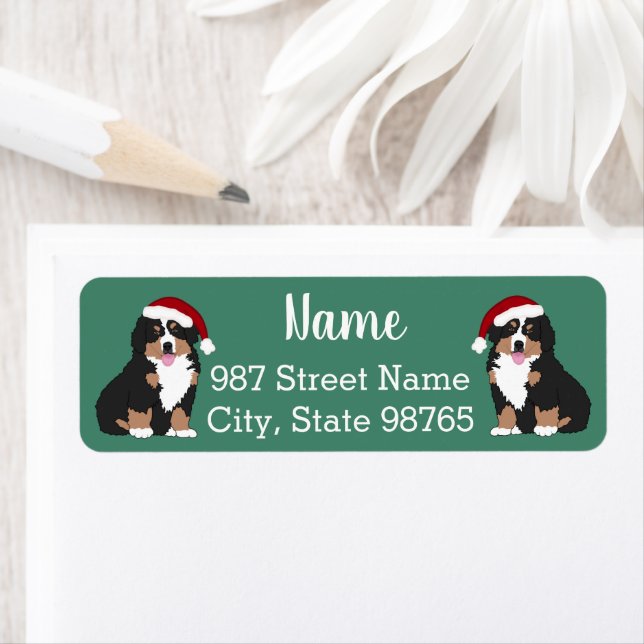 Etiqueta Natal Feriado Bernese Mountain Dog (Insitu)
