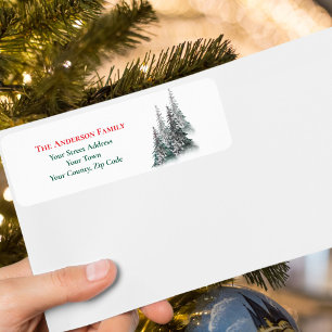 Etiqueta Natal Forest Fir Tres Nome Endereço