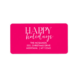 Etiqueta Natal Geométrico Moderno Pink