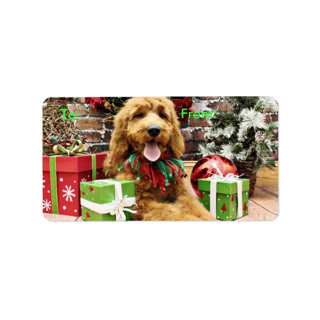 Etiqueta Natal - GoldenDoodle - Claire (Frente)