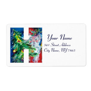 ETIQUETA NATAL H - LETRA / PAPAIS NOEIS COM ÁRVORE DE NATA