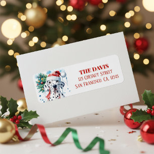 Etiqueta Natal Hesha Festivo Dalmatian - Endereço de volta