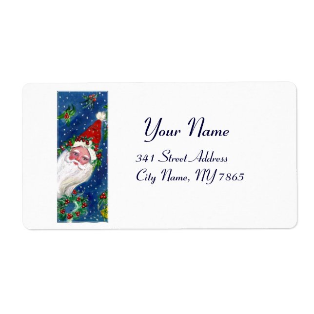 ETIQUETA NATAL I CARTA/SANTA CLAUS COM BORRACHA VERMELHA (Frente)