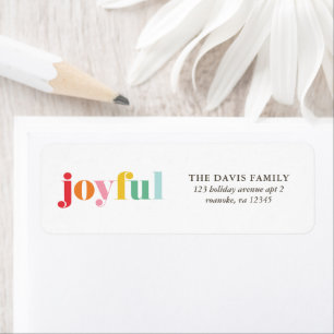 Etiqueta Natal "Joyful" multicolorido