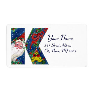 ETIQUETA NATAL K CARTA/SANTA CLAUS COM BORRACHA VERMELHA