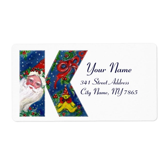 ETIQUETA NATAL K CARTA/SANTA CLAUS COM BORRACHA VERMELHA (Frente)