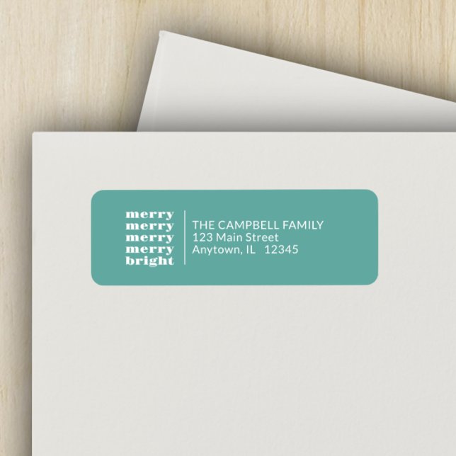 Etiqueta Natal Mínimo e feliz Moderno e Brilhante (Criador carregado)