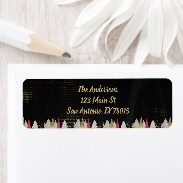 Etiqueta Natal Moderno Vermelho e Preto (Insitu)