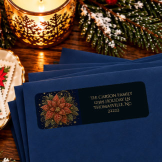 Etiqueta Natal nas Estrelas | Endereço da Poinsettia