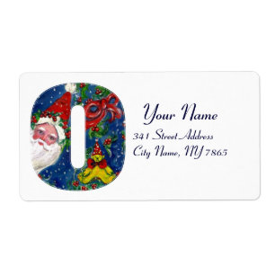 ETIQUETA NATAL O LETTER / SANTA CLAUS COM BORRACHA VERMELHA