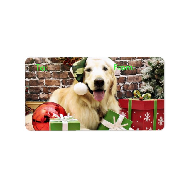 Etiqueta Natal - Ouro Retriever - Hudson (Frente)