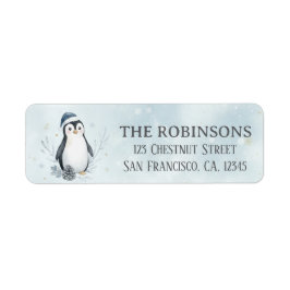 Etiqueta Natal Penguin Personalizado Natal Fofo