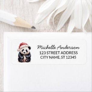 Etiqueta Natal Personalizado Feliz Panda Urso Fofo