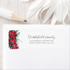 Etiqueta Natal Poinsettia Botânica Return Endereço