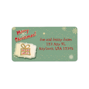 Etiqueta Natal retro bonito