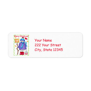 Etiqueta Natal Snowman Feliz Natal Personalizado