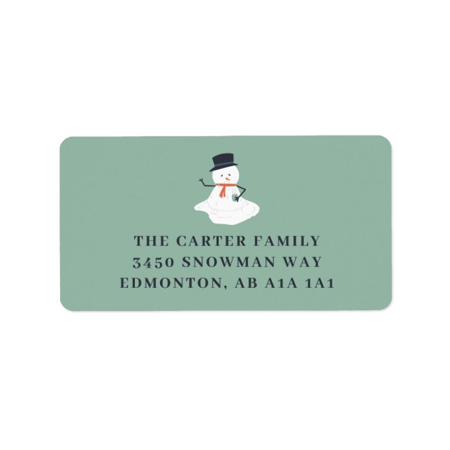 Etiqueta Natal Snowman Holiday Engraçado Moderno (Frente)
