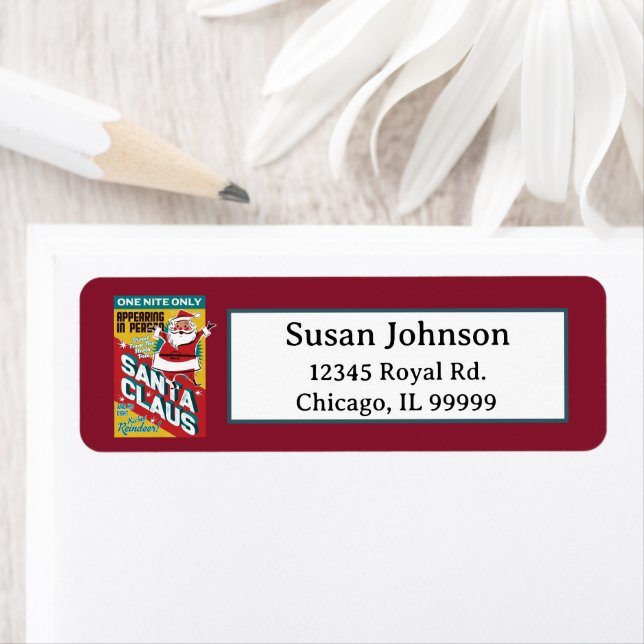 Etiqueta Natal Uma Noite Só Papai Noel em Pessoa (Insitu)