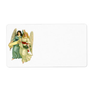 Etiqueta Natal vintage, anjos angélicos do Victorian