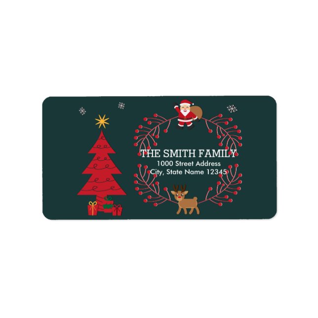 Etiqueta Natal Vintage Feriado (Frente)