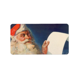 Etiqueta Natal vintage, lista agradável impertinente de