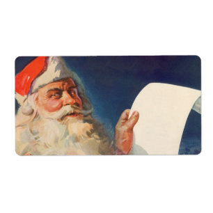 Etiqueta Natal vintage, lista agradável impertinente de