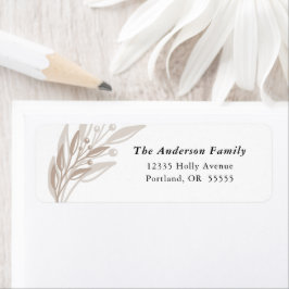 Etiqueta Natal Winter Greenery Tan Return Endereço