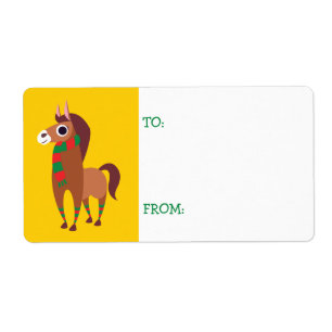 Etiqueta Natal Zora, o Cavalo
