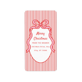 Etiqueta Natalina Quadro de Listras Rosa e Vermelho & Arco