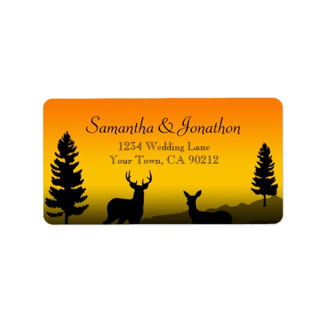 Etiqueta Nature Mountain Sunset Orange Personalizado (Frente)