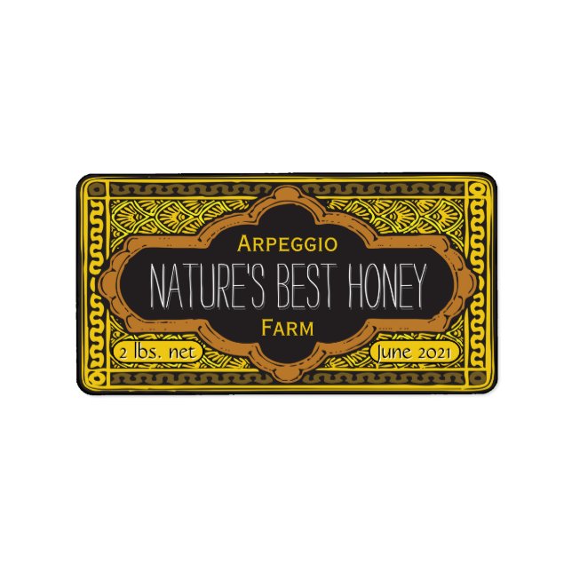 Etiqueta Natures Best Honey Jar Personalizado (Frente)