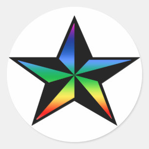 Etiqueta náutica da estrela do arco-íris